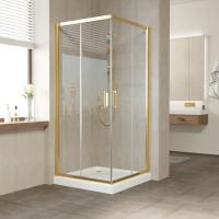 Душевой уголок Vegas Glass ZA Tur Novo 80 09 01 профиль золото, стекло прозрачное фото в интернет-магазине «Wasser-Haus.ru»