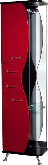 Шкаф-пенал Bellezza Рио 50 L красный с черным фото в интернет-магазине «Wasser-Haus.ru»