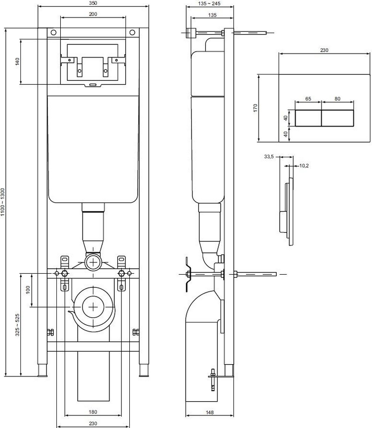Комплект Унитаз подвесной Allen Brau Liberty 4.32003.20 + Система инсталляции для унитазов Ideal Standard W3710AA 4 в 1 фото в интернет-магазине «Wasser-Haus.ru»