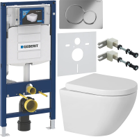 Комплект Унитаз подвесной BelBagno Sfera-r + Крышка Norma BB865SC с микролифтом + Инсталляция Geberit Duofix UP 320 111.300.00.5 + Кнопка Sigma 01 115.770.21.5 хром + Крепления 111.815.00.1 к стене + Шумоизоляция фото в интернет-магазине «Wasser-Haus.ru»