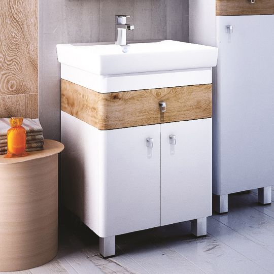 Мебель для ванной Iddis Carlow 55 напольная, белая, дерево фото в интернет-магазине «Wasser-Haus.ru»