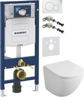 Комплект Унитаз подвесной Owl 1975 Vind TOWLT190302 безободковый + Крепления Geberit Duofix 111.815.00.1 к стене + Шумоизоляция 156.050.00.1 + Инсталляция UP 320 111.300.00.5 + Кнопка Sigma 01 115.770.11.5 белая фото в интернет-магазине «Wasser-Haus.ru»