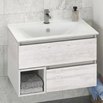 Мебель для ванной Comforty Турин 75 подвесная, дуб белый фото в интернет-магазине «Wasser-Haus.ru»