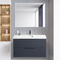 Мебель для ванной BelBagno Vittoria 90 подвесная, grigio opaco, белая глянцевая раковина фото в интернет-магазине «Wasser-Haus.ru»