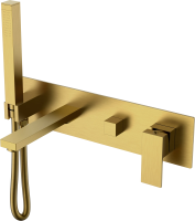 Смеситель для ванны с душем Boheme Qubic 474-2-BR С ВНУТРЕННЕЙ ЧАСТЬЮ, bronze фото в интернет-магазине «Wasser-Haus.ru»