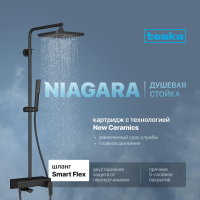 Душевая стойка Teska Niagara NG3580 черная фото в интернет-магазине «Wasser-Haus.ru»