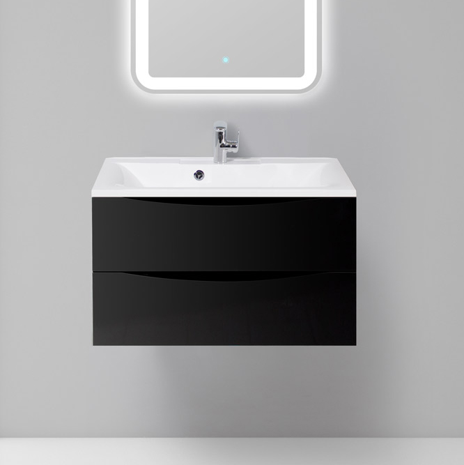Мебель для ванной BelBagno Marino 80 nero lucido фото в интернет-магазине «Wasser-Haus.ru»