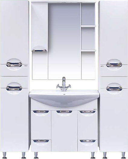 Мебель для ванной Misty Орхидея 85 белая эмаль фото в интернет-магазине «Wasser-Haus.ru»