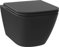 Унитаз подвесной Wellsee Pure BY Wellsee 182604001 безободковый, с микролифтом, матовый черный фото в интернет-магазине «Wasser-Haus.ru»
