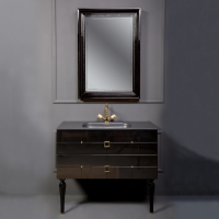 Мебель для ванной Armadi Art Vallessi Avangarde Piazza 100 черная, с раковиной-столешницей фото в интернет-магазине «Wasser-Haus.ru»