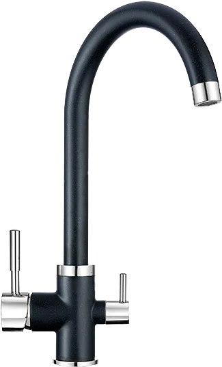 Комплект Мойка кухонная Granula Kitchen Space KS-6004 шварц + Смеситель GR-2168 шварц фото в интернет-магазине «Wasser-Haus.ru»