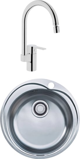 Комплект Мойка кухонная Franke Pamira RON 610-41 сталь + Смеситель VitrA Fold S Sink Mixer A42155EXP для кухонной мойки фото в интернет-магазине «Wasser-Haus.ru»