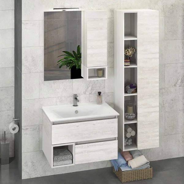 Мебель для ванной Comforty Турин 75 подвесная, дуб белый фото в интернет-магазине «Wasser-Haus.ru»