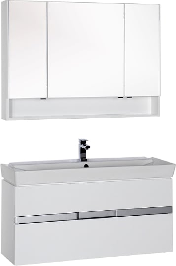Мебель для ванной Aquanet Виго 120 белая фото в интернет-магазине «Wasser-Haus.ru»