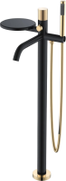 Напольный смеситель для ванны с душем Boheme Stick 129-BG.2 black diamond gold фото в интернет-магазине «Wasser-Haus.ru»