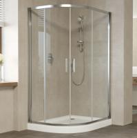 Душевой уголок Vegas Glass ZS-F 120*110 08 01 профиль глянцевый хром, стекло прозрачное фото в интернет-магазине «Wasser-Haus.ru»