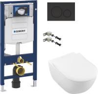 Комплект Унитаз подвесной Villeroy & Boch Subway 2.0 с инсталляцией Geberit Duofix UP 320 и кнопкой смыва Geberit Sigma 20