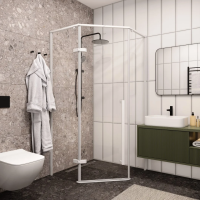 Душевой уголок Ceruttispa C2AW 100x100, профиль белый фото в интернет-магазине «Wasser-Haus.ru»