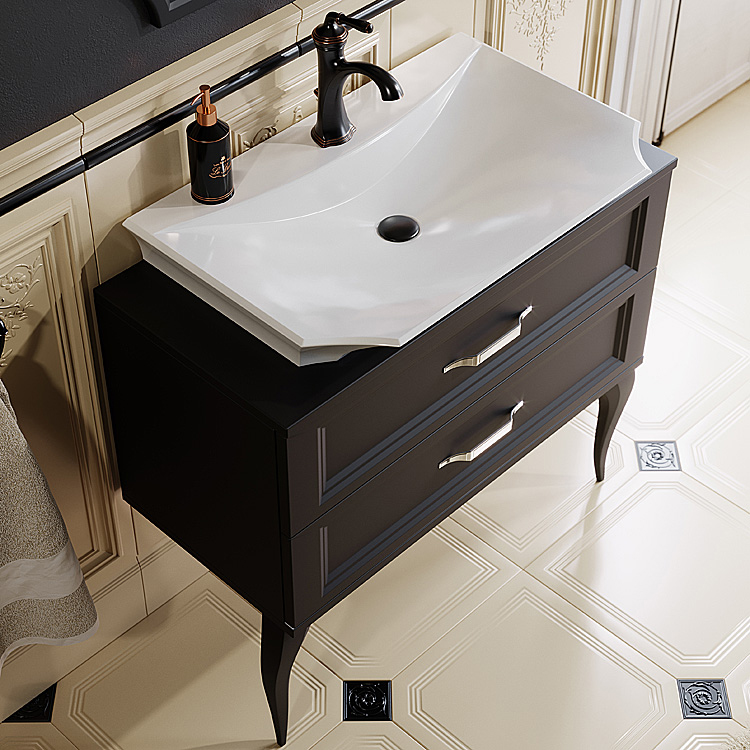 Мебель для ванной Aqwella 5 stars LaDonna черная фото в интернет-магазине «Wasser-Haus.ru»