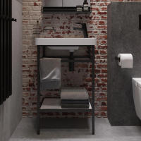 Консоль с раковиной STWORKI Эстфолл 55, черный муар 11054-KL фото в интернет-магазине «Wasser-Haus.ru»