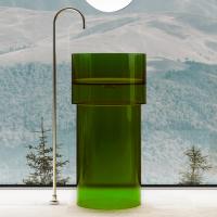 Раковина отдельностоящая прозрачная ABBER Kristall AT2701Emerald-H зеленая фото в интернет-магазине «Wasser-Haus.ru»