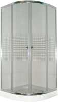 Душевой уголок Parly Z9111 90x90, с поддоном, профиль хром, стекло прозрачное с узором фото в интернет-магазине «Wasser-Haus.ru»