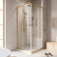 Душевой уголок Cezares Relax RELAX-304-A-2-90-C-BORO 90x90, профиль брашированное золото фото в интернет-магазине «Wasser-Haus.ru»