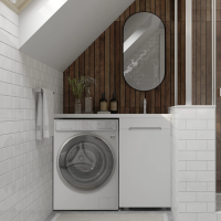 Мебель для ванной Raval Forte 110 R, под стиральную машину, с кронштейном фото в интернет-магазине «Wasser-Haus.ru»