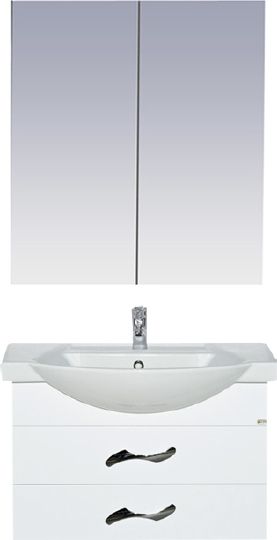 Мебель для ванной Misty Монро 75 подвесная, белая фото в интернет-магазине «Wasser-Haus.ru»