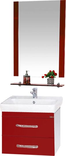Мебель для ванной Misty Эмилия 60 подвесная красная фото в интернет-магазине «Wasser-Haus.ru»