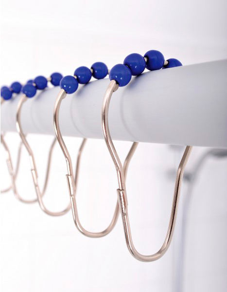 Крючки для шторы Ridder 49563 с синими шариками фото в интернет-магазине «Wasser-Haus.ru»