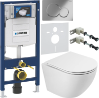 Комплект Унитаз подвесной BelBagno Sfera-r BB046CH-TOR безободковая + Крышка BB870SC с микролифтом + Инсталляция Geberit Duofix UP 320 111.300.00.5 + Кнопка Sigma 01 115.770.21.5 хром + Крепления 111.815.00.1 к стене + Шумоизоляция фото в интернет-магазине «Wasser-Haus.ru»