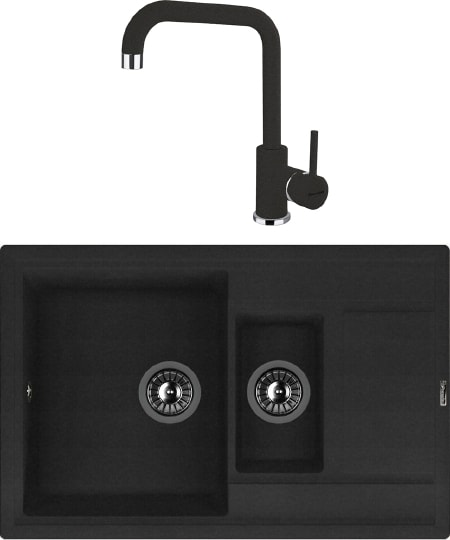 Комплект Мойка кухонная Florentina Липси 780К черный + Смеситель Florentina Дельта AV для кухонной мойки, черный фото в интернет-магазине «Wasser-Haus.ru»