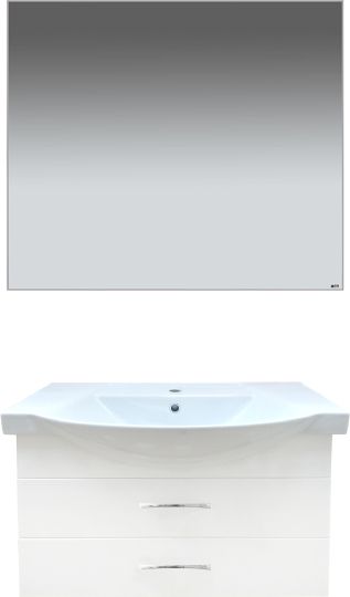 Мебель для ванной Misty Монро 95 подвесная, белая фото в интернет-магазине «Wasser-Haus.ru»