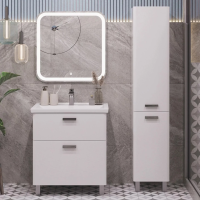 Мебель для ванной SanStar Gretta 60 напольная, белая, раковина Sanita luxe Fest 60 фото в интернет-магазине «Wasser-Haus.ru»