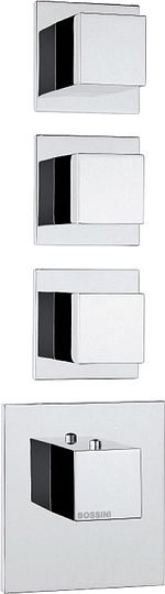 Термостат Bossini Cube 3 Outlets LP Z032205 для ванны с душем, хром фото в интернет-магазине «Wasser-Haus.ru»