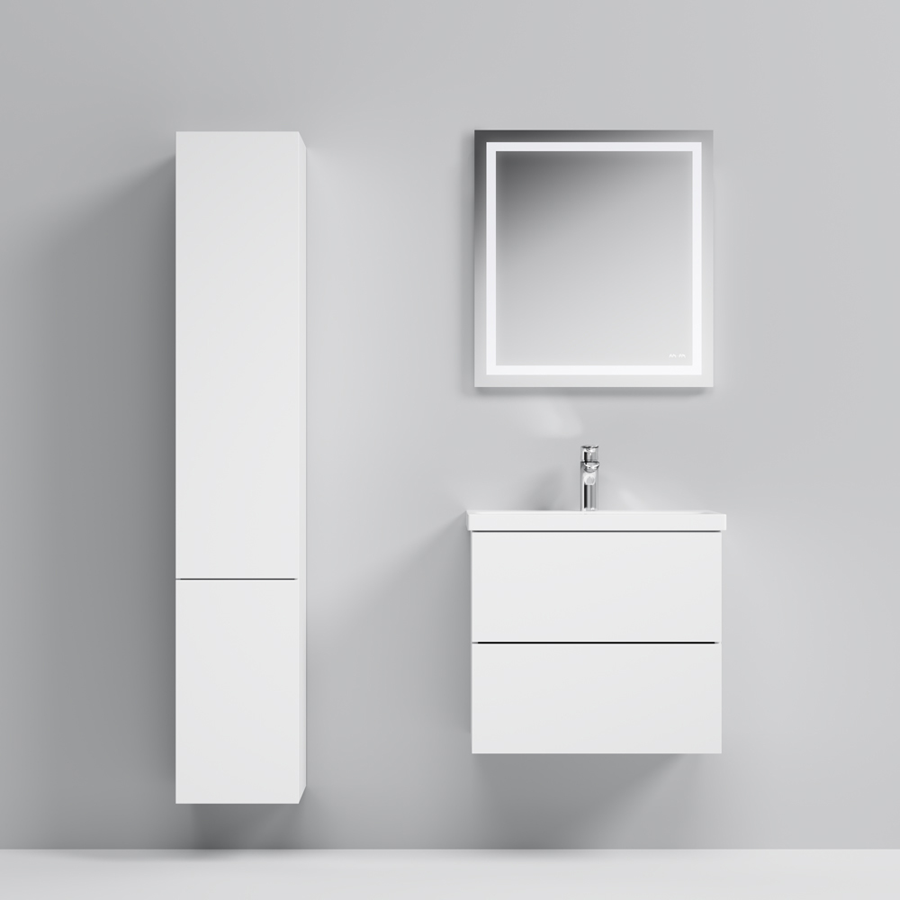 Мебель для ванной Am.Pm Gem 60 белый глянец, подвесная, с 2 ящиками фото в интернет-магазине «Wasser-Haus.ru»