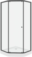Душевой уголок Parly ZEP91B, 90x90, с поддоном, профиль черный, стекло прозрачное
