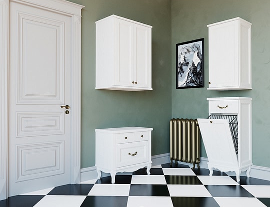 Шкаф ValenHouse Лиора 65 белый, фурнитура бронза фото в интернет-магазине «Wasser-Haus.ru»