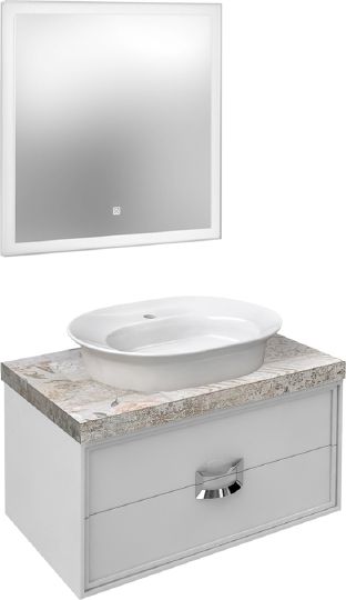Мебель для ванной Kerama Marazzi Canaletto 80 со столешницей, белая матовая фото в интернет-магазине «Wasser-Haus.ru»