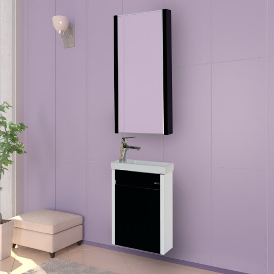 Мебель для ванной Misty Мини 40 подвесная, черная фото в интернет-магазине «Wasser-Haus.ru»