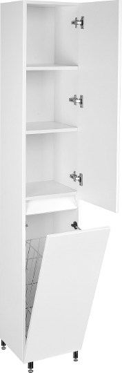 Шкаф-пенал Style Line Даллас 30 Люкс Plus белый, с бельевой корзиной фото в интернет-магазине «Wasser-Haus.ru»