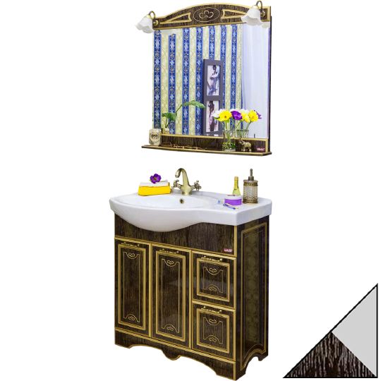 Мебель для ванной Sanflor Адель 82 венге, патина серебро, R фото в интернет-магазине «Wasser-Haus.ru»