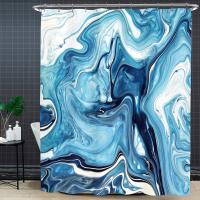 Штора для ванной Carnation Home Fashions Malachite 180x200 blue фото в интернет-магазине «Wasser-Haus.ru»