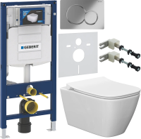 Комплект Унитаз подвесной Ideal Standard I Life B T461401 безободковая, euro white + Крышка T500301 с микролифтом + Инсталляция Geberit Duofix UP 320 111.300.00.5 + Кнопка Sigma 01 115.770.21.5 хром + Крепления 111.815.00.1 к стене + Шумоизоляция фото в интернет-магазине «Wasser-Haus.ru»