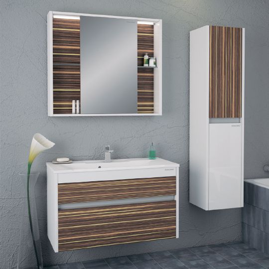 Мебель для ванной Edelform Belle 100 макассар фото в интернет-магазине «Wasser-Haus.ru»