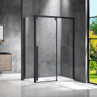 Душевой уголок Vincea Lugano VSR-1L8013CLB-1 130х80 см, профиль черный фото в интернет-магазине «Wasser-Haus.ru»