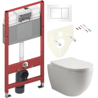 Комплект Унитаз подвесной Ceramicanova Mia Rimless CN1805 + Инсталляция TECE Base 9400413 4 в 1 с кнопкой смыва фото в интернет-магазине «Wasser-Haus.ru»