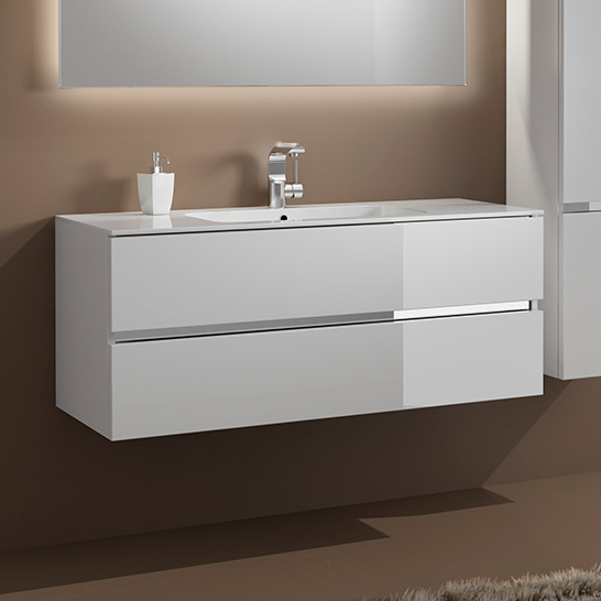 Мебель для ванной Sanvit Кубэ-2 120 белый глянец фото в интернет-магазине «Wasser-Haus.ru»