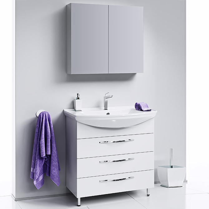 Мебель для ванной Aqwella Allegro 85 с 3 ящиками фото в интернет-магазине «Wasser-Haus.ru»
